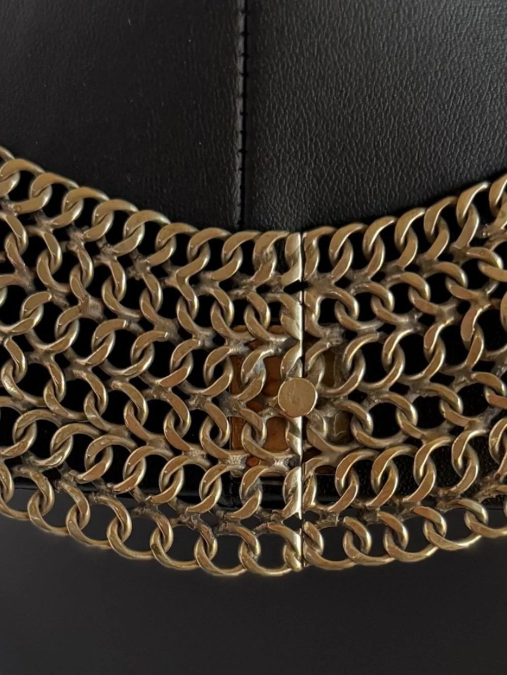 Vintage Mexican Alpaca Silver Mesh Design Collar Necklace